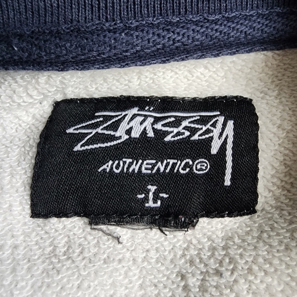Stussy Design Rare Navy Skull Snowflake Print Crewneck Sweater Adult L - Picture 4 of 9
